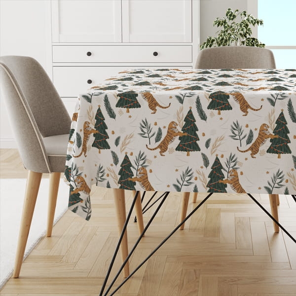 Obrus WINTER wzór BN73 | Świąteczny tygrys