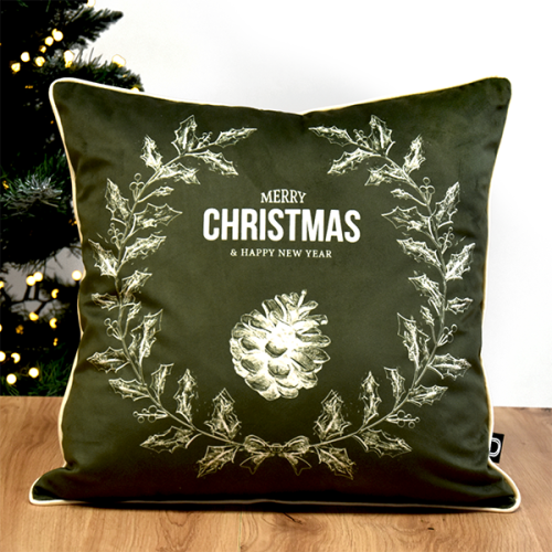 Poduszka XMAS GREEN EDGE | oliwkowy