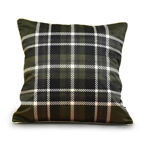 Poduszka XMAS GREEN TARTAN | oliwkowy
