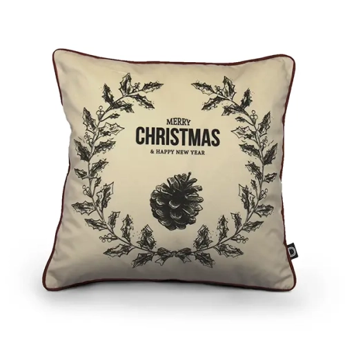 Poduszka XMAS BEIGE EDGE | beżowy