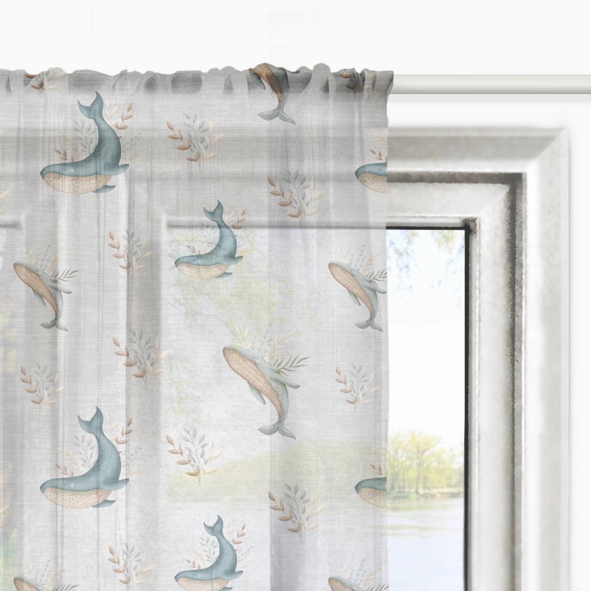 Firana dla dzieci OCEAN DREAM wzór D126 | wieloryby