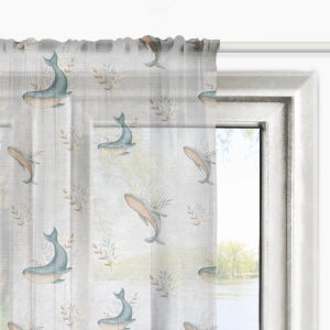 Firana dla dzieci OCEAN DREAM wzór D126 | wieloryby