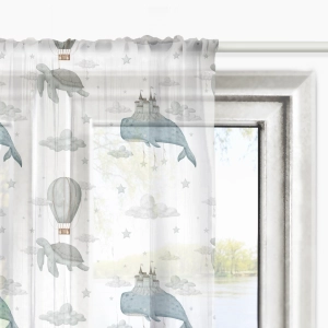 Firana dla dzieci OCEAN DREAM wzór D127 | żółwie i wieloryby