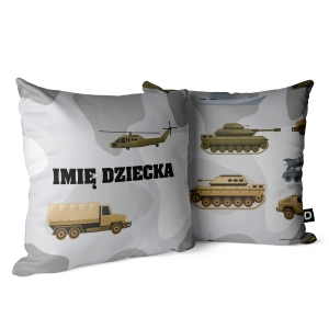 Poduszka dla dzieci CITY LIFE wzór D121 z imieniem | szare moro
