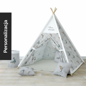 Namiot TIPI dla dzieci OCEAN DREAM wzór D126 | wieloryby