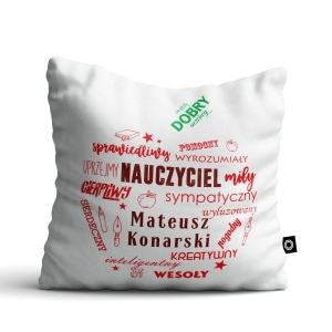 Poduszka dla nauczyciela 40 × 40 cm  | Czerwone jabłuszko
