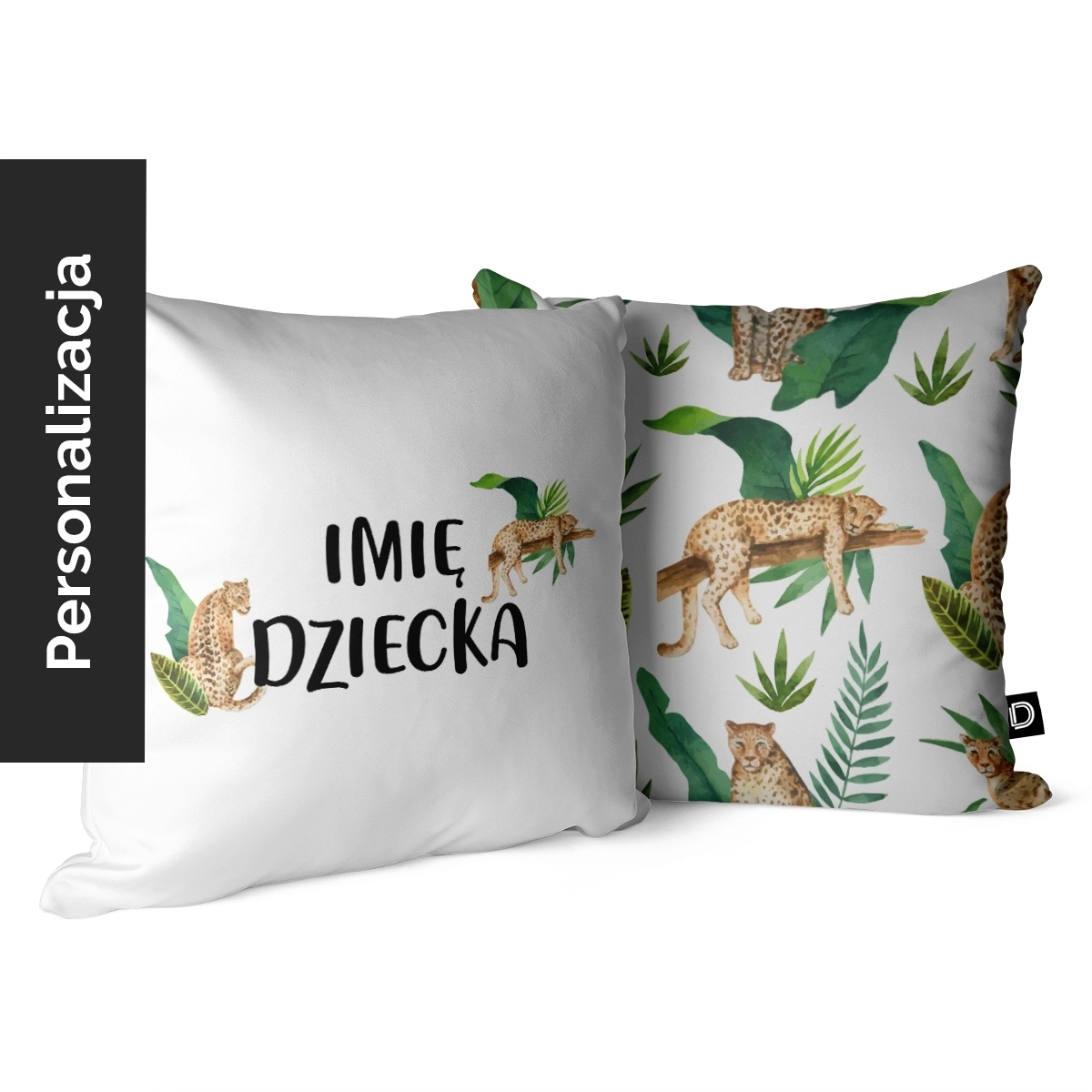 Poduszka dla dzieci WILD SAFARI wzór D102 z imieniem | gepard