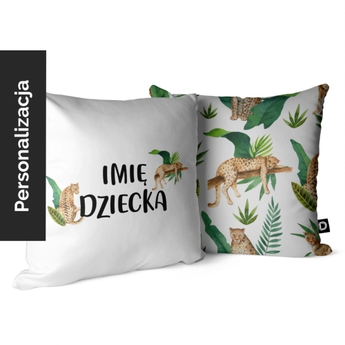 Poduszka dla dzieci WILD SAFARI wzór D102 z imieniem | gepard