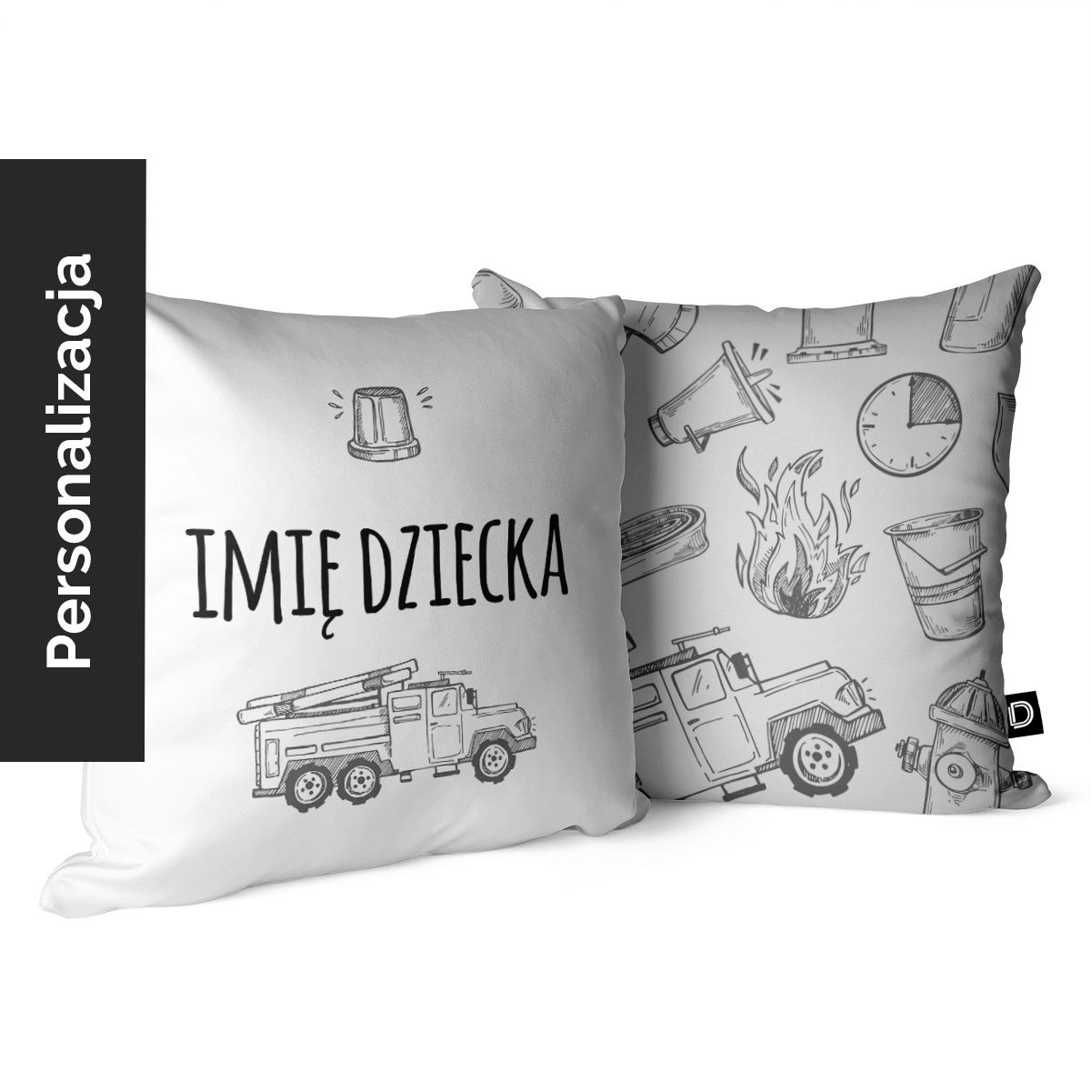 Poduszka dla dzieci CITY LIFE wzór D112 z imieniem | numer alarmowy 112