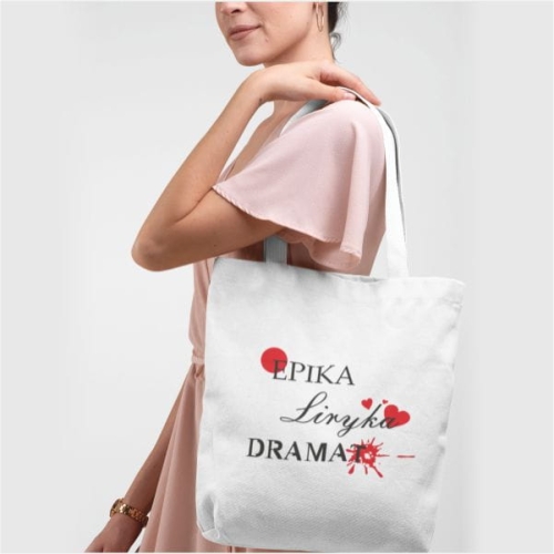 Torba dla nauczyciela 35 × 45 cm   | epika, liryka, dramat - biała