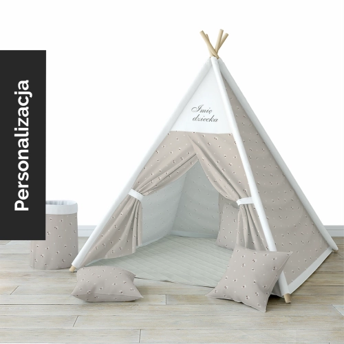 Namiot TIPI z kolekcji PRETTY FLOWERS wzór D133 | delikatna łączka