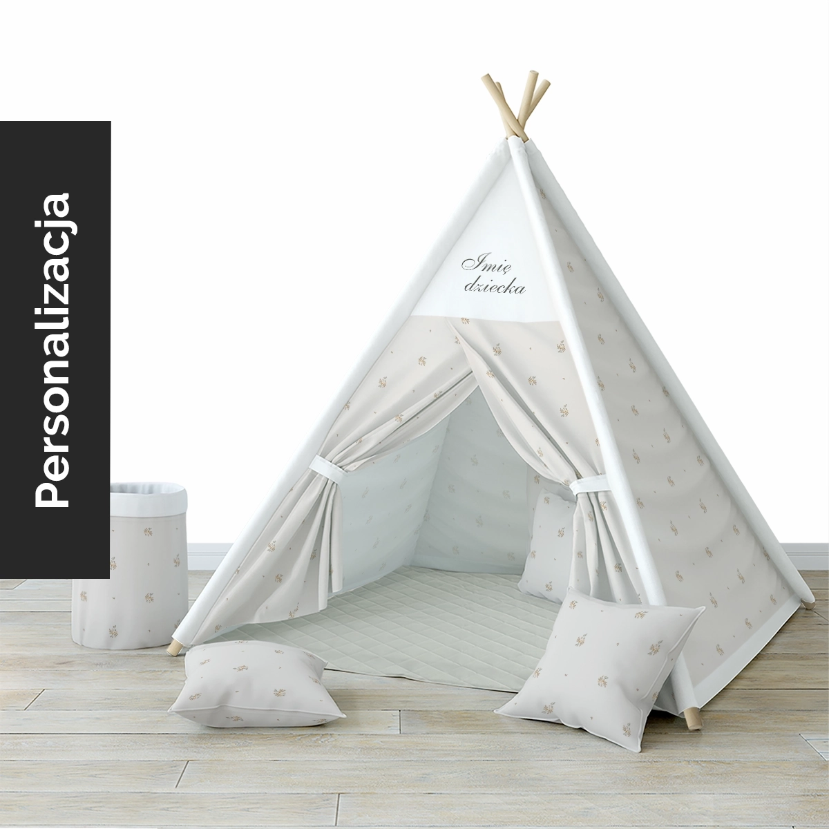 Namiot TIPI z kolekcji PRETTY FLOWERS wzór D135 | drobne bukiety