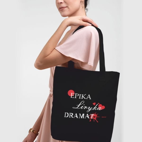 Torba dla nauczyciela 35 × 45 cm   | epika, liryka, dramat - czarna