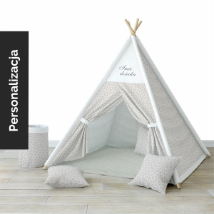 Namiot TIPI z kolekcji PRETTY FLOWERS wzór D138 | pastelowa łączka