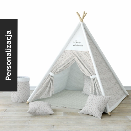 Namiot TIPI z kolekcji PRETTY FLOWERS wzór D138 | pastelowa łączka