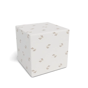 Pufa kostka PRETTY FLOWERS wzór D137 | kwiatowe gałązki
