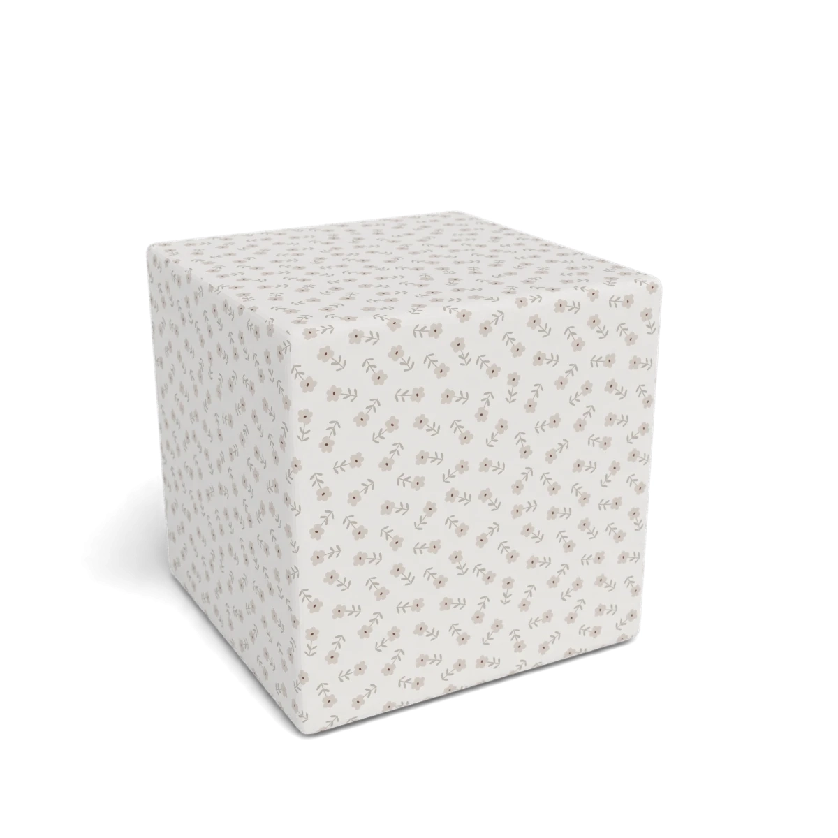 Pufa kostka PRETTY FLOWERS wzór D138 | pastelowa łączka