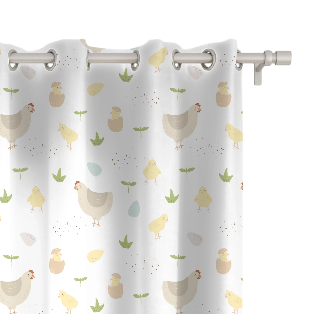 Zasłona dla dzieci LOVELY FARM wzór D150 | kurki