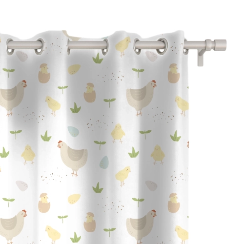 Zasłona dla dzieci LOVELY FARM wzór D150 | kurki