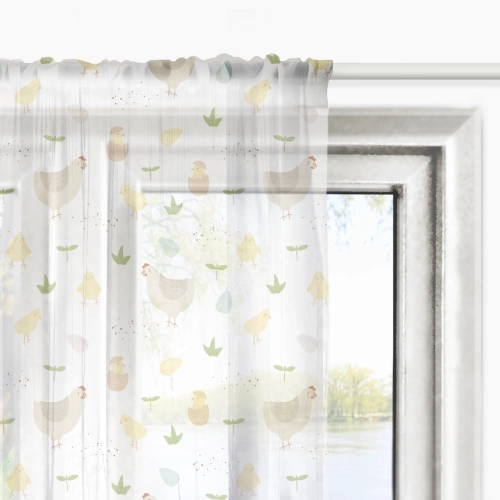 Firana dla dzieci LOVELY FARM wzór D150 | kurki