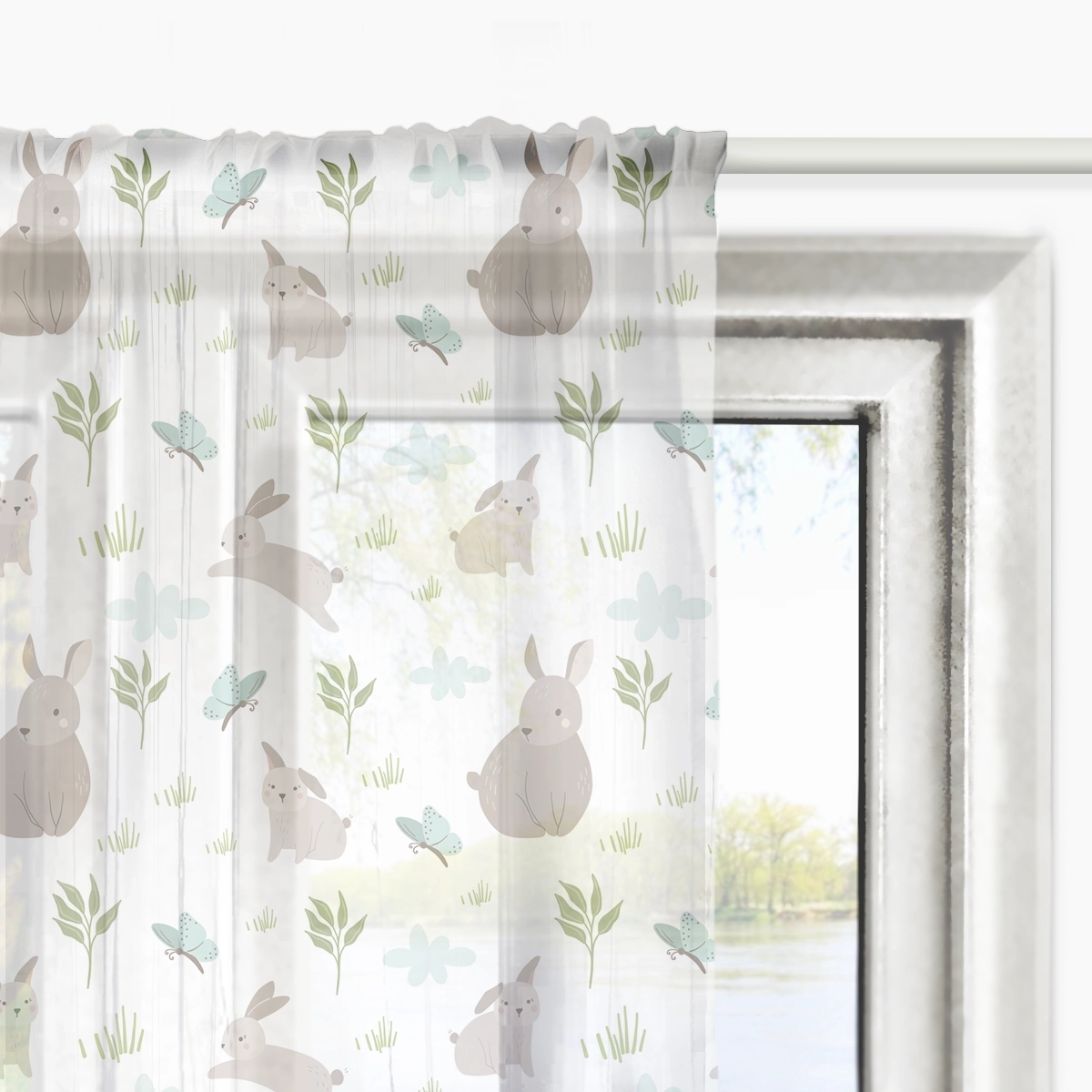 Firana dla dzieci LOVELY FARM wzór D154 | króliczki