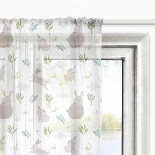 Firana dla dzieci LOVELY FARM wzór D154 | króliczki