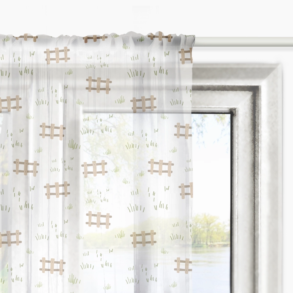 Firana dla dzieci LOVELY FARM wzór D157 | płotki