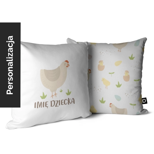Poduszka dla dzieci LOVELY FARM wzór D150 z imieniem | kurka