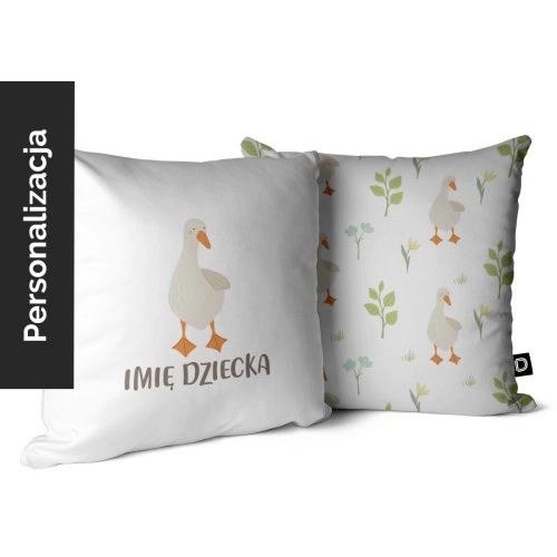 Poduszka dla dzieci LOVELY FARM wzór D152 z imieniem | gąska