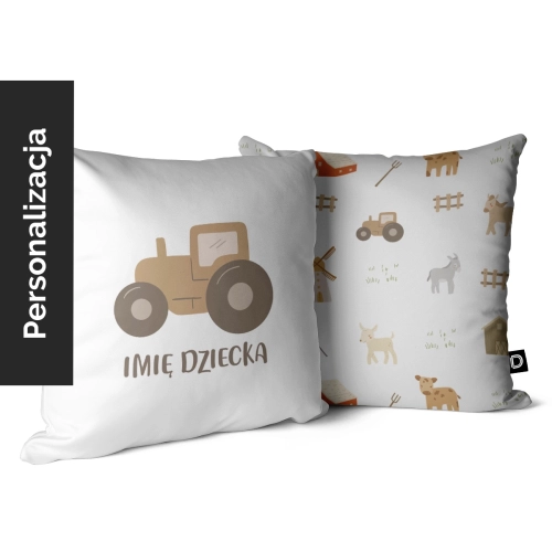 Poduszka dla dzieci LOVELY FARM wzór D156 z imieniem | traktor