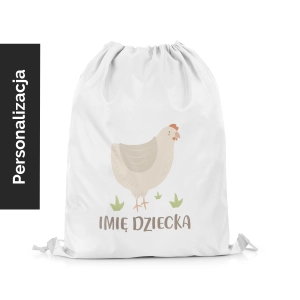 Plecak Worek dla dzieci LOVELY FARM wzór D150 z imieniem | kurki