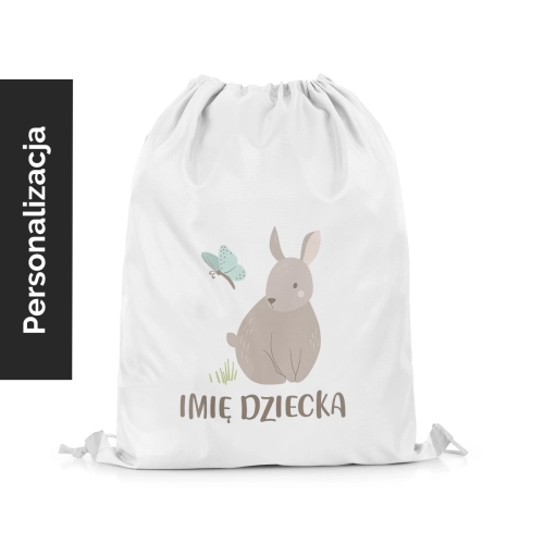 Plecak Worek dla dzieci LOVELY FARM wzór D154 z imieniem | króliczek 