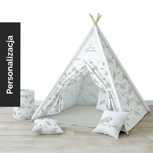 Namiot TIPI dla dzieci FOREST FRIENDS wzór D162 | kwiat magnolii