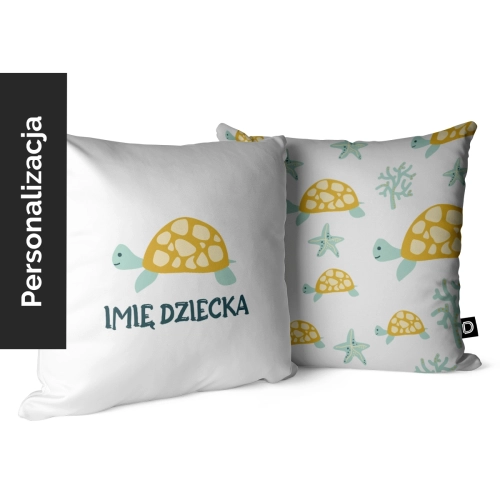 Poduszka dla dzieci OCEAN DREAM wzór D198 z imieniem | małe żółwiki