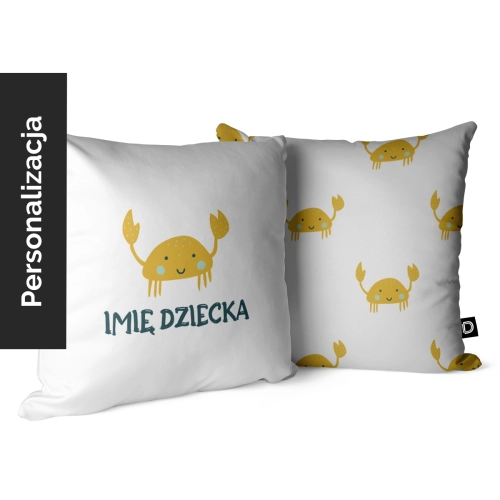 Poduszka dla dzieci OCEAN DREAM wzór D201 z imieniem | wesołe kraby