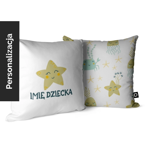 Poduszka dla dzieci OCEAN DREAM wzór D202 z imieniem | rozgwiazdy