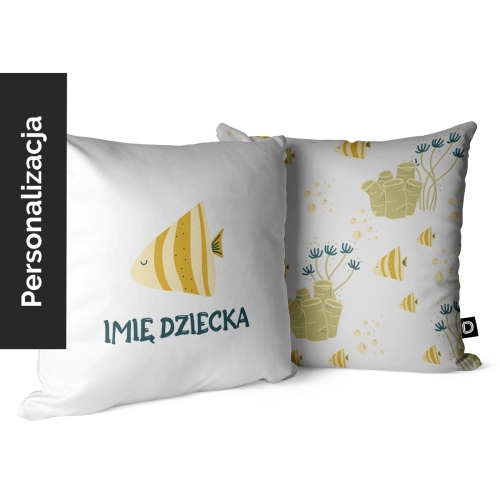Poduszka dla dzieci OCEAN DREAM wzór D203 z imieniem | bajkowa rafa koralowa
