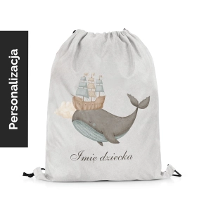 Plecak Worek dla dzieci OCEAN DREAM wzór D124 z imieniem | wieloryb
