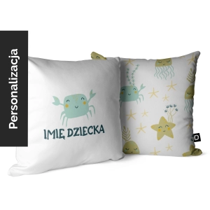 Poduszka dla dzieci OCEAN DREAM wzór D202 z imieniem | kraby 