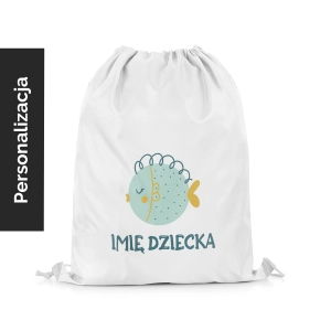 Plecak Worek dla dzieci OCEAN DREAM wzór D197 z imieniem | błękitna rybka 