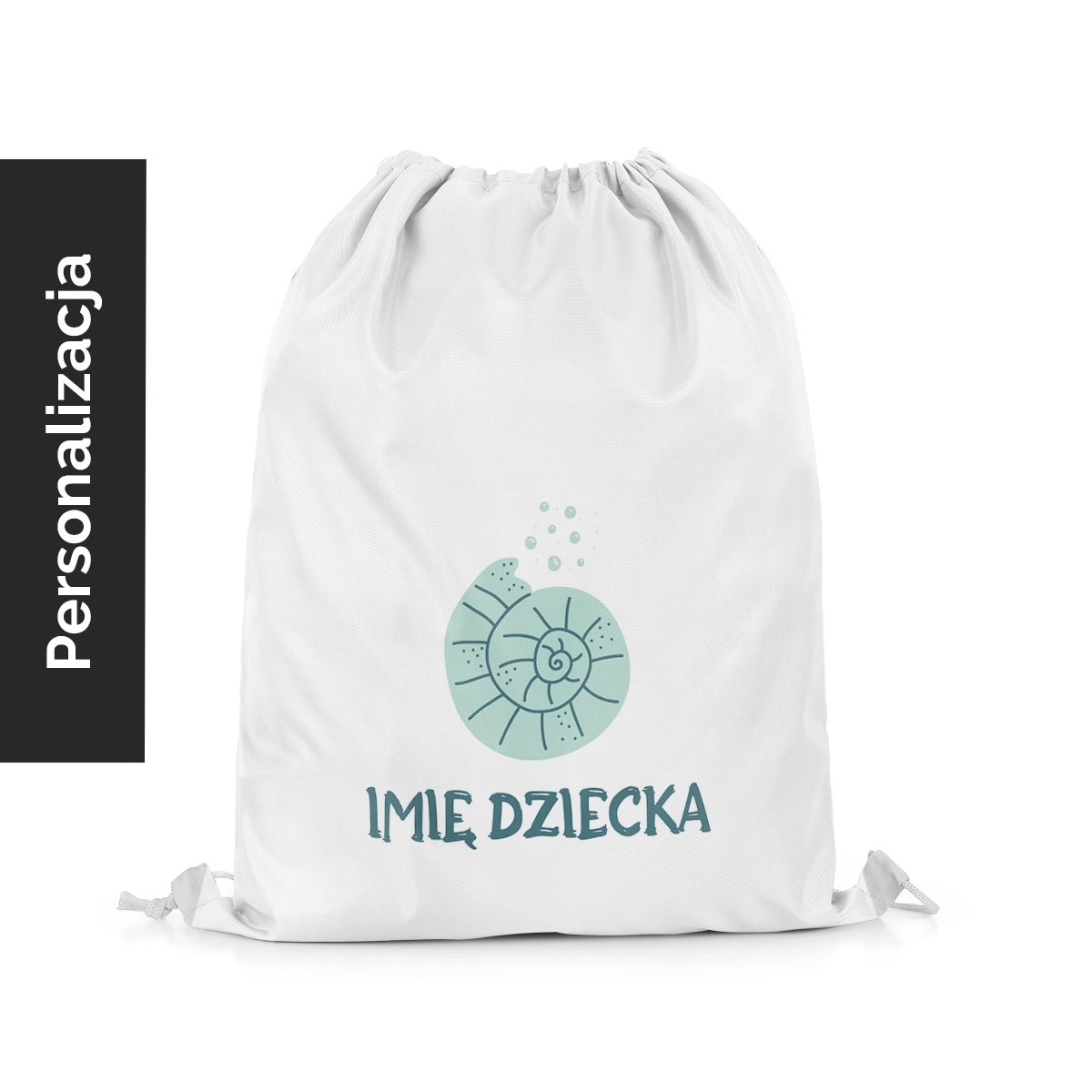Plecak Worek dla dzieci OCEAN DREAM wzór D199 z imieniem | błękitne muszelki