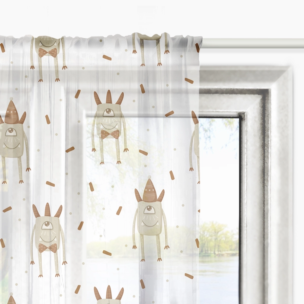Firana dla dzieci MONSTER PARTY wzór D191 | elegancki potworek