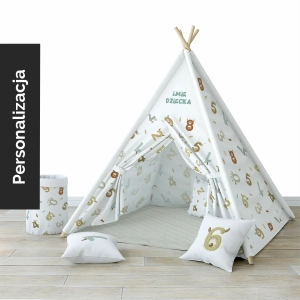 Namiot TIPI dla dzieci MONSTER PARTY wzór D189 | potwornie urocze cyferki