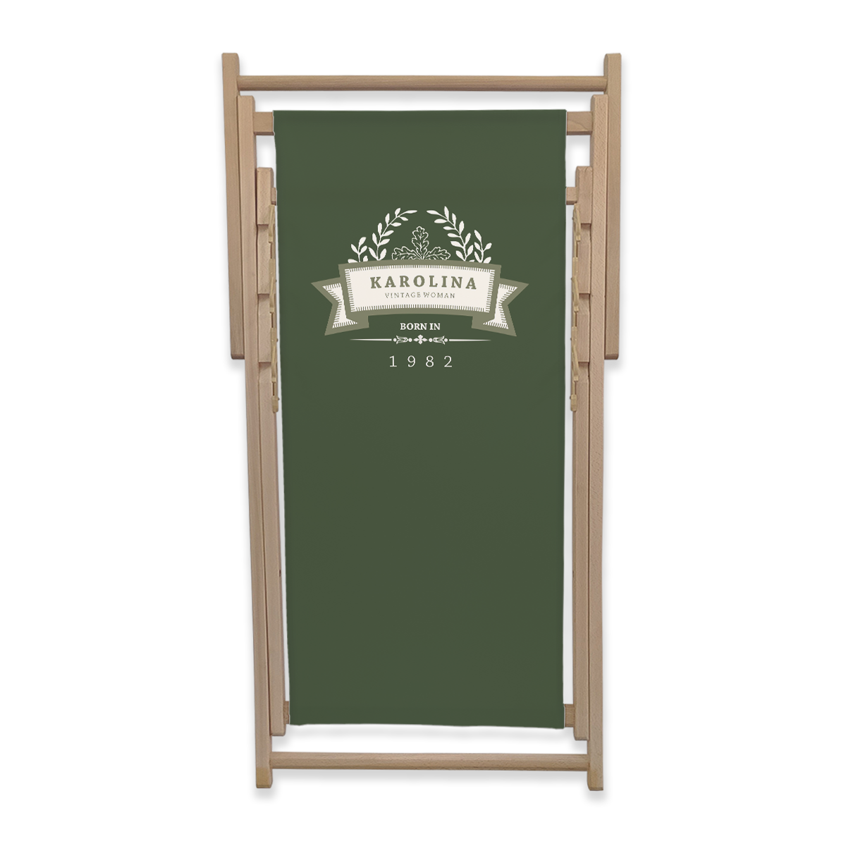Leżak urodzinowy z personalizowanym nadrukiem | vintage zielony