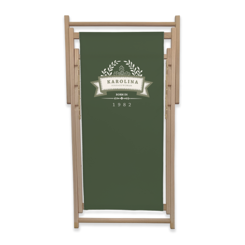 Leżak urodzinowy z personalizowanym nadrukiem | vintage zielony