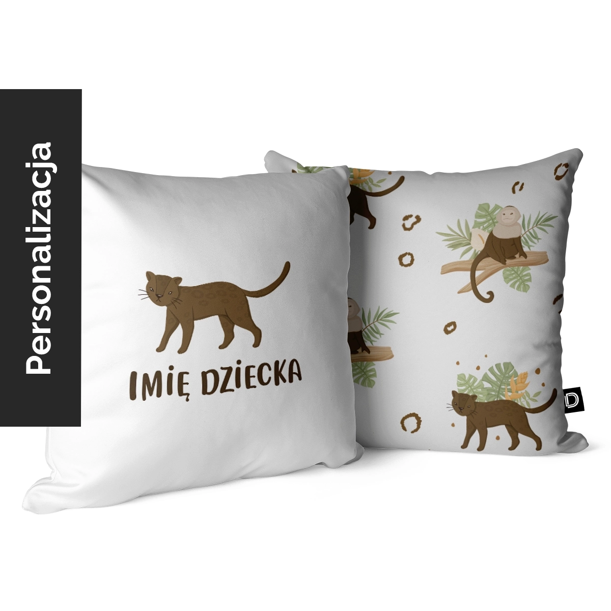 Poduszka dla dzieci WILD SAFARI wzór D209 z imieniem | puma