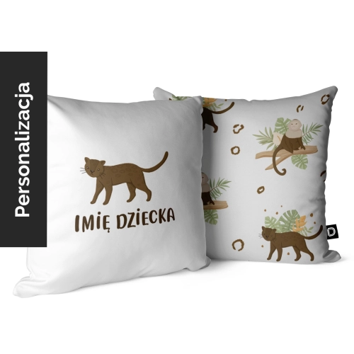 Poduszka dla dzieci WILD SAFARI wzór D209 z imieniem | puma 