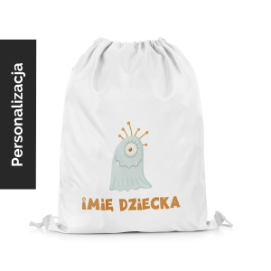 Plecak Worek dla dzieci MONSTER PARTY wzór D193 z imieniem | niebieski duszek