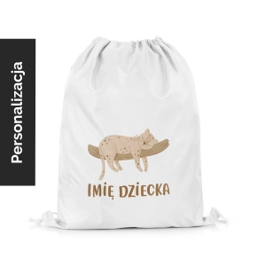 Plecak Worek dla dzieci WILD SAFARI wzór D215 z imieniem | dziki kot