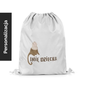 Plecak Worek dla dzieci WILD SAFARI wzór D209 z imieniem  | małpka